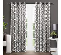Exclusive Home Curtains Modo Grommet Top Panel Pair, Black Pearl, 54x84, 2 Piece