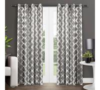 Exclusive Home Curtains Modo Grommet Top Panel Pair, Black Pearl, 54x96, 2 Piece
