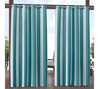 Exclusive Home Curtains Panel Pair, Fabric, Teal/White, 54x84