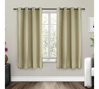 Exclusive Home Curtains Sateen Woven Blackout Grommet Top Panel Pair, Linen, 52x63, 2 Piece