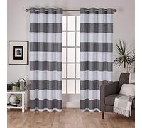 Exclusive Home Curtains Surfside Grommet Top Panel Pair, Black Pearl, 54x96, 2 Piece