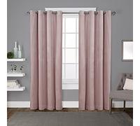 Exclusive Home Curtains Velvet Grommet Top Panel Pair, Blush Pink, 54x84, 2 Piece