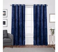 Exclusive Home Curtains Velvet Grommet Top Panel Pair, Navy Blue, 54x96, 2 Piece