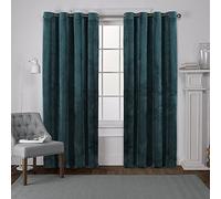 Exclusive Home Curtains Velvet Grommet Top Panel Pair, Teal, 54x84, 2 Piece