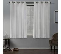 Exclusive Home Curtains Velvet Grommet Top Panel Pair, Winter White , 54x63, 2 Piece