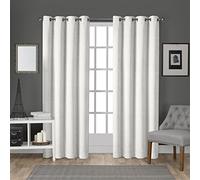Exclusive Home Curtains Velvet Grommet Top Panel Pair, Winter White , 54x96, 2 Piece