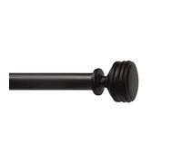 Exclusive Home Duke 1" Curtain Rod and Coordinating Finial Set, Matte Bronze, Adjustable 36"-72"