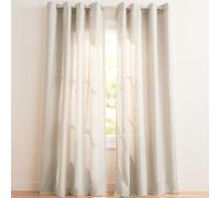 Exclusive Home Linen Grommet Top Curtain Panel Pair, Polyester, Natural, 96" Length