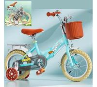 Exclusive Kids folding bike bicycle with removable Rear Carrier, Training/Stabiliser wheels & Basket - 12, 14, 16 & 18 inch (Blue, 18 Inch)
