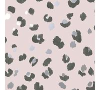 Exclusive Leopard Print Wallpaper Animal Spots Grey Metallic Black White