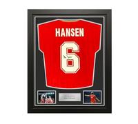 Exclusive Memorabilia Alan Hansen Back Signed Liverpool 1986 Football Shirt. Superior Frame