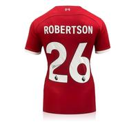Exclusive Memorabilia Andy Robertson Signed 2023-24 Liverpool Football Shirt Red