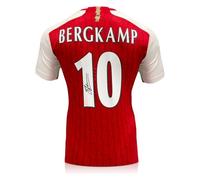 Exclusive Memorabilia Dennis Bergkamp Signed Arsenal 2023-24 Football Shirt Red