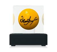 Exclusive Memorabilia Dennis Taylor Signed Yellow Snooker Ball. In Display Case