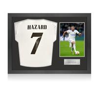 Exclusive Memorabilia Eden Hazard Signed Real Madrid 2024-25 Home Football Shirt. Icon Frame
