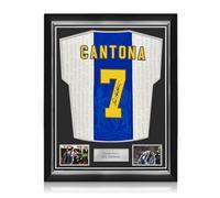 Exclusive Memorabilia Eric Cantona Signed Manchester United 1994-97 Third Football Shirt. Superior Frame