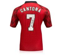 Exclusive Memorabilia Eric Cantona Signed Manchester United 1996-1998 Home Football Shirt Red