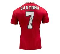 Exclusive Memorabilia Eric Cantona Signed Manchester United 2022-23 Football Shirt Red