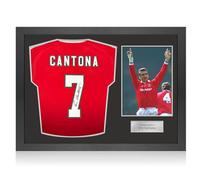 Exclusive Memorabilia Eric Cantona Signed Manchester United 2024-25 Football Shirt. Icon Frame