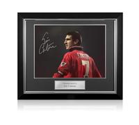 Exclusive Memorabilia Eric Cantona Signed Manchester United Football Photo. Deluxe Frame