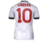 Exclusive Memorabilia Gary Lineker Signed England 1986 Football Shirt White
