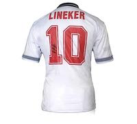 Exclusive Memorabilia Gary Lineker Signed England 1990 Football Shirt White