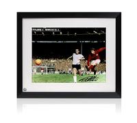 Exclusive Memorabilia Geoff Hurst Signed England Football Photo: 1966 World Cup. Standard Frame