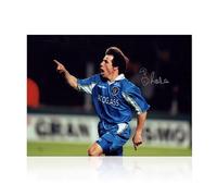 Exclusive Memorabilia Gianfranco Zola Signed Chelsea Football Photo: 1998 Cup Final Goal