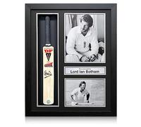Exclusive Memorabilia Ian Botham Signed Mini Cricket Bat. Framed