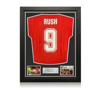 Exclusive Memorabilia Ian Rush Back Signed Liverpool 1985-86 Football Shirt. Standard Frame