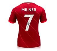 Exclusive Memorabilia James Milner Signed Liverpool 2021-22 Football Shirt Red