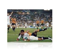 Exclusive Memorabilia Jason Robinson Signed England Rugby Photo: World Cup Final Try