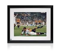 Exclusive Memorabilia Jason Robinson Signed England Rugby Photo: World Cup Final Try. Framed