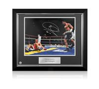 Exclusive Memorabilia Joe Calzaghe Signed Boxing Photo: VS Mikkel Kessler. Deluxe Frame
