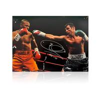 Exclusive Memorabilia Joe Calzaghe Signed Boxing Photo: VS Roy Jones Jr