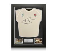 Exclusive Memorabilia Jonny Wilkinson Signed Commemorative Champions '03 England Rugby Shirt: RWC 2003 Winner Inscription. Standard Frame