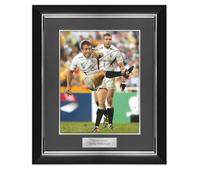 Exclusive Memorabilia Jonny Wilkinson Signed England Rugby Photo: The Kick. Deluxe Frame