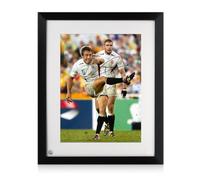 Exclusive Memorabilia Jonny Wilkinson Signed England Rugby Photo: The Kick. Framed