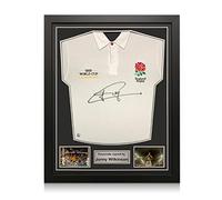 Exclusive Memorabilia Jonny Wilkinson Signed England Rugby Shirt. Standard Frame White