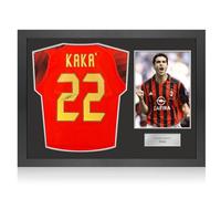 Exclusive Memorabilia Kaka Signed Milan 2023-24 Authentic Home Football Shirt. Icon Frame