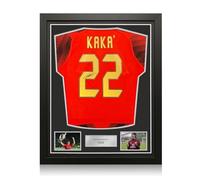 Exclusive Memorabilia Kaka Signed Milan 2023-24 Authentic Home Football Shirt. Standard Frame