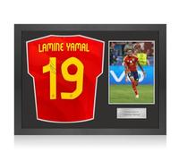 Exclusive Memorabilia Lamine Yamal Signed Spain Home Football Shirt 2024. Icon Frame