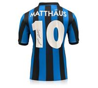 Exclusive Memorabilia Lothar Matthäus Signed Inter Milan 1990 Home Football Shirt Blue
