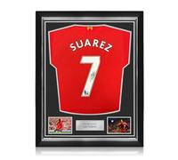 Exclusive Memorabilia Luis Suarez Signed Original Liverpool 2012-13 Football Shirt. Superior Frame