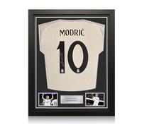 Exclusive Memorabilia Luka Modric Signed Real Madrid 2024-25 Home Football Shirt. Standard Frame