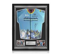 Exclusive Memorabilia Mark Cavendish Signed 2024 Astana World Champion Edition Jersey. Superior Frame