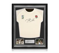 Exclusive Memorabilia Martin Johnson Signed Commemorative Champions '03 England Rugby Shirt. Superior Frame
