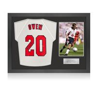 Exclusive Memorabilia Michael Owen Signed England 1998 Home Football Shirt. Icon Frame