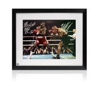 Exclusive Memorabilia Mike Tyson & Frank Bruno Signed Boxing Photo. Framed