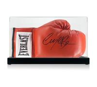 Exclusive Memorabilia Nigel Benn Signed Red Boxing Glove. Display Case